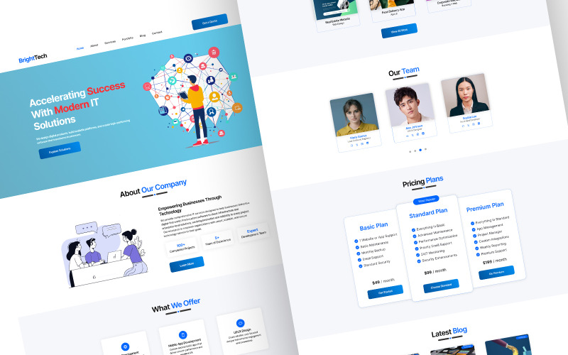 Bright Tech it Solutions  Figma Website template UI
