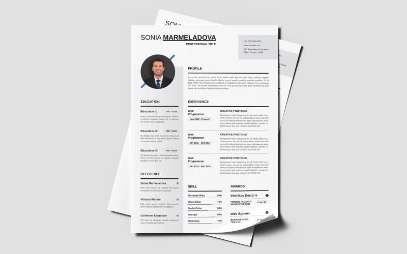 Modèle de CV épuré