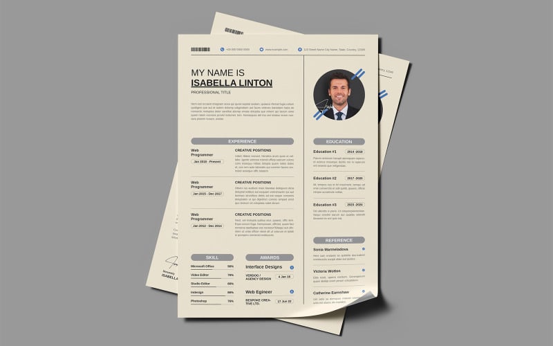 Lettera di presentazione con layout creativo per curriculum