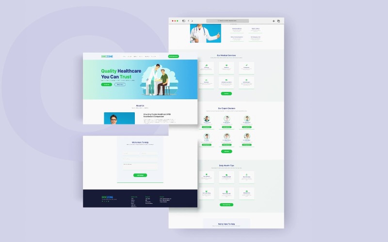 DocZone – Modèle d'interface utilisateur Figma pour le secteur de la santé et des hôpitaux