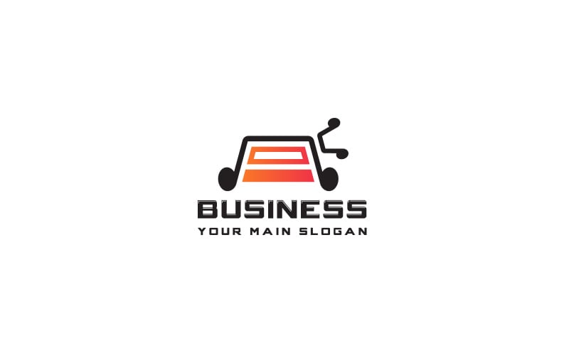 Logo combinant une icône musicale et une forme de voiture