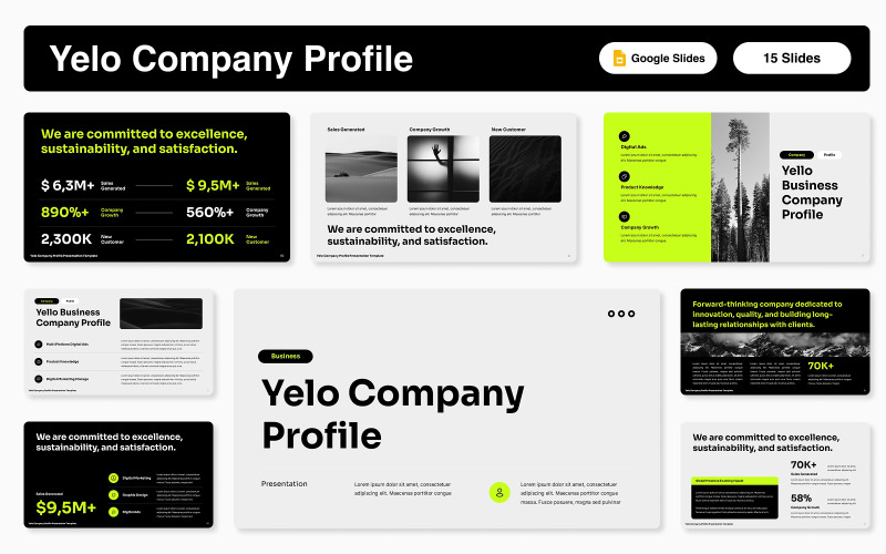 Шаблон слайдера Google для профиля компании Yelo