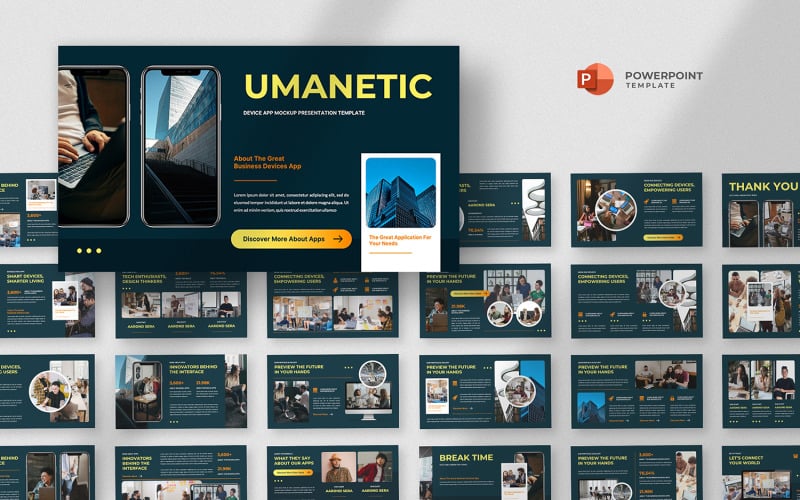 Umanetic - Mobile App Powerpoint Template - TemplateMonster