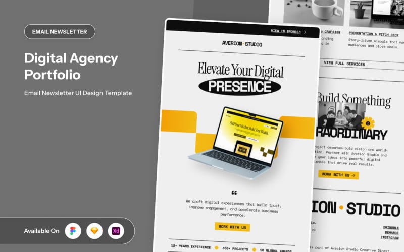 Розсилка електронною поштою про портфоліо цифрового агентства