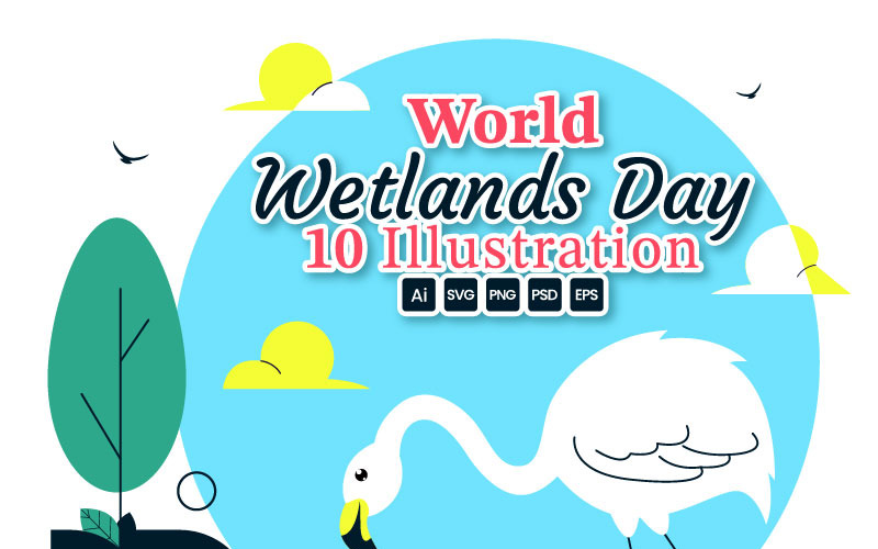 10 illustrationer för Världsvåtmarksdagen
