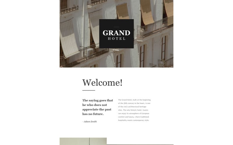 отзывчивый шаблон информационного бюллетеня отелей