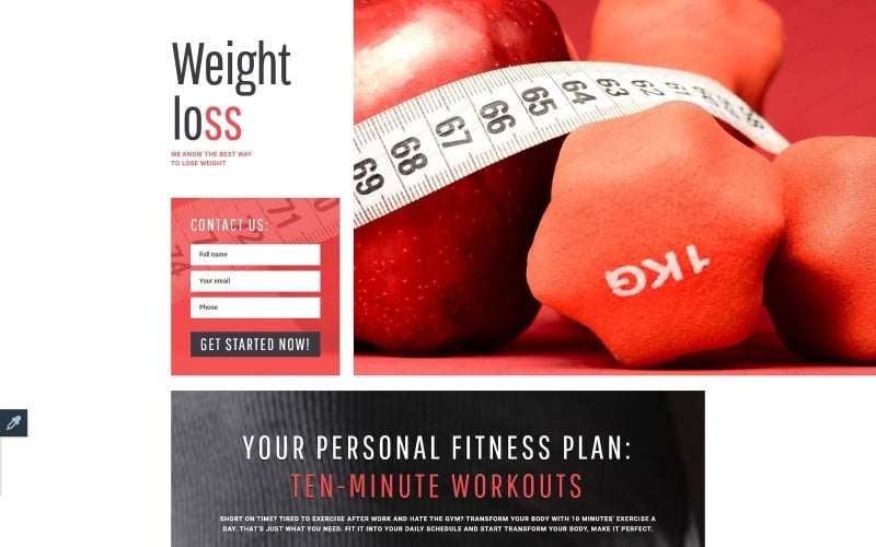 Weight Loss Responsive Landing Page Template