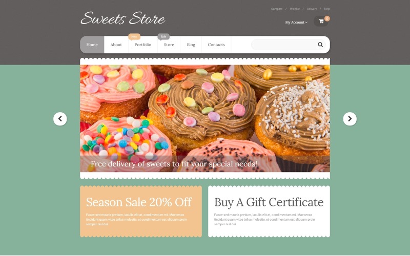 вкуснятина сладости woocommerce тема