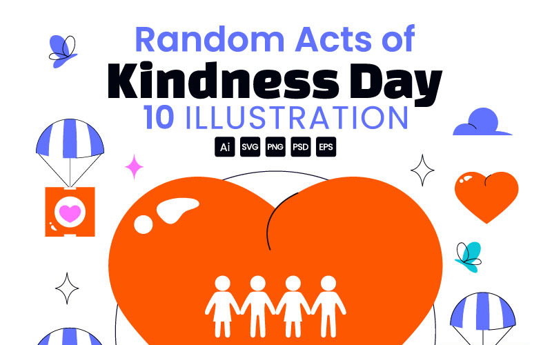 10 slumpmässiga illustrationer för dagen för vänlighetshandlingar