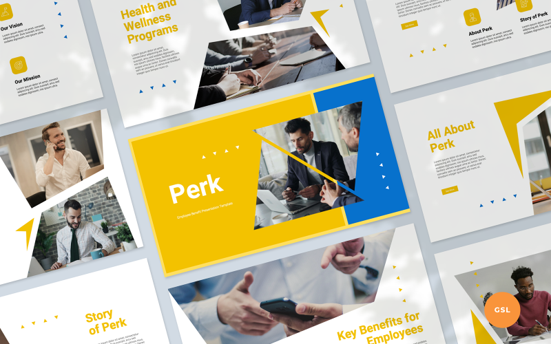 Шаблон презентации Google Slides по теме Преимущества для сотрудников