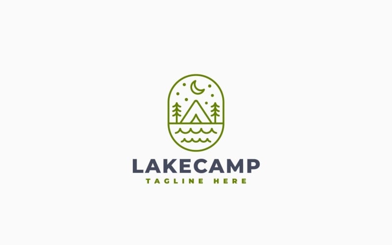 Logo-sjabloon voor een camping aan het meer