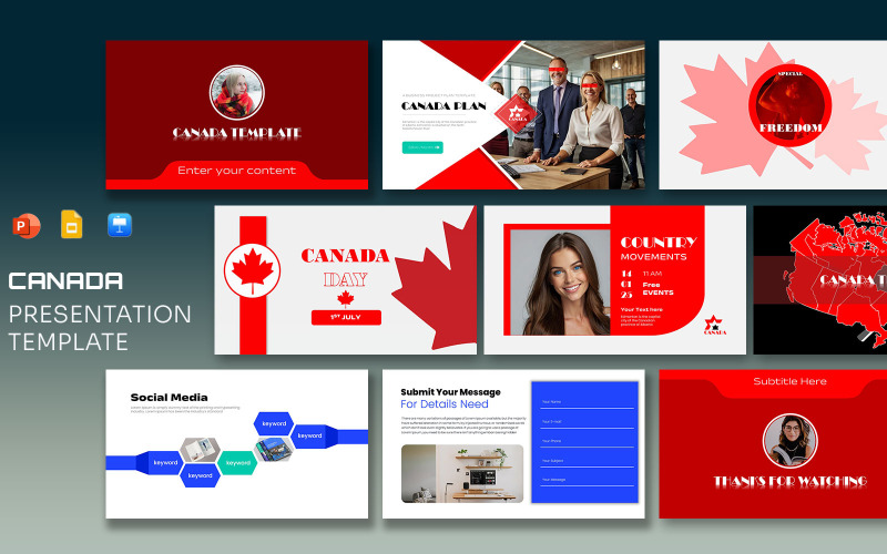 Pacote de Mapas de Todas as Cidades do Canadá - Modelo de Apresentação