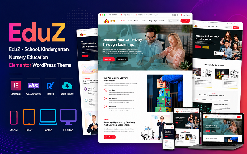 EduZ — тема WordPress для школ, детских садов и яслей.