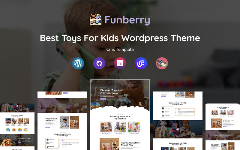 Funberry - Multifunktionellt responsivt WordPress-tema för barnleksaker