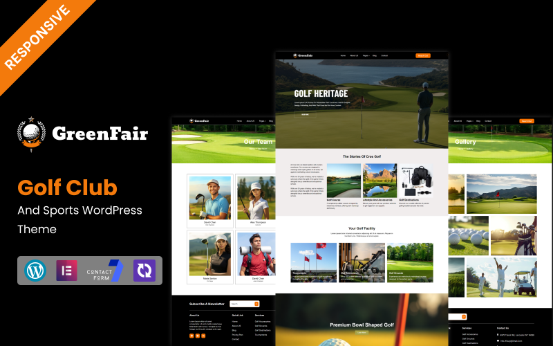 GreenFair - Tema Elementor de WordPress para clubes y campos de golf