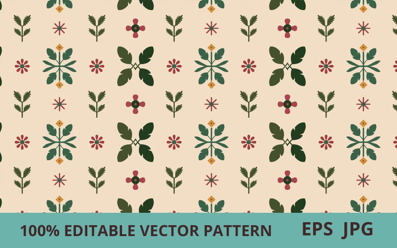 Motivo vettoriale senza soluzione di continuità floreale popolare scandinavo