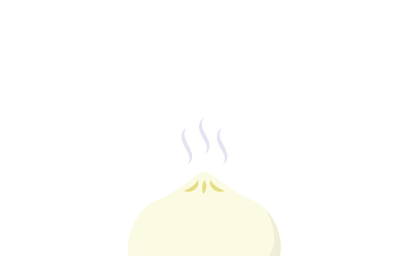 Illustrazione vettoriale del panino cinese al vapore Baozi - Design piatto dell'icona del cibo asiatico