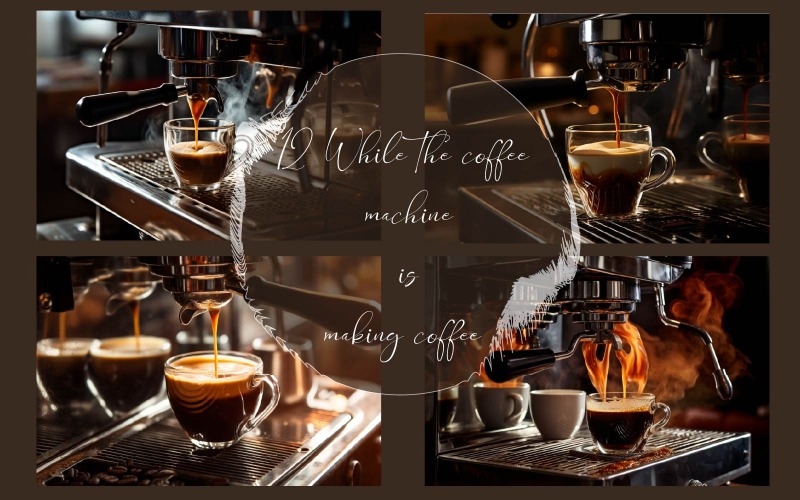 Coffee machine is making coffee