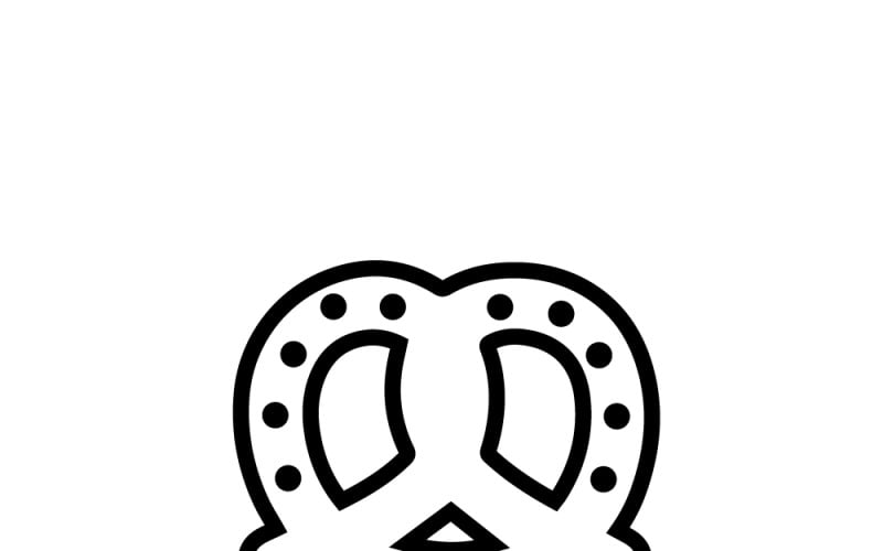 Illustration vectorielle mignonne d'un bretzel bavarois - Icône alimentaire