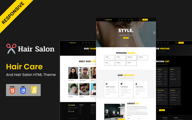 HairLuxe - HTML-tema för hårvård och hårsalong