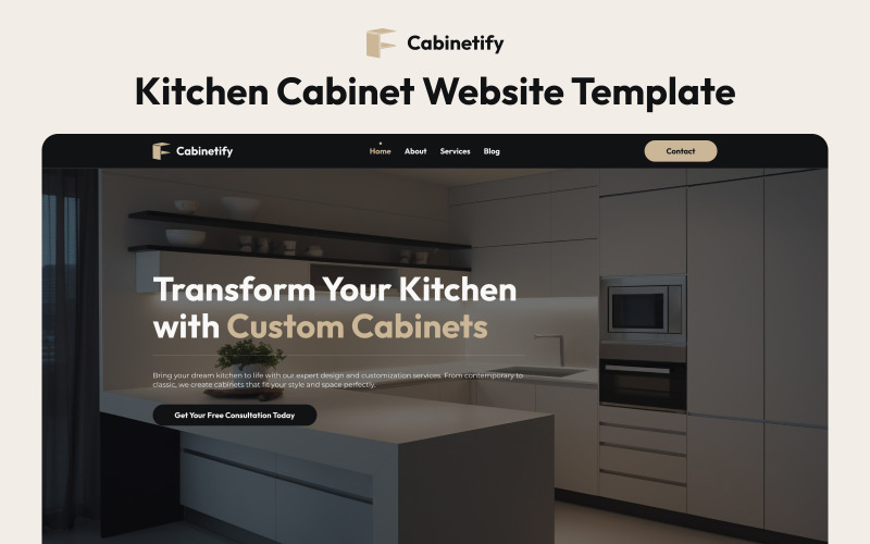 Cabinetify – Többoldalas konyhaszekrény Next.js sablon