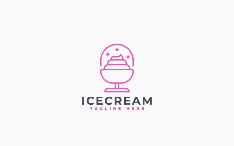 Modello di logo per gelato dolce