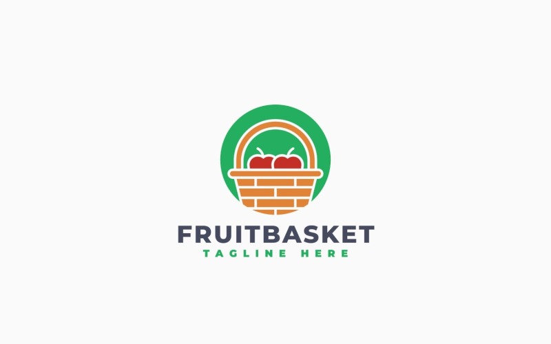 Modello di progettazione del logo del cesto di frutta