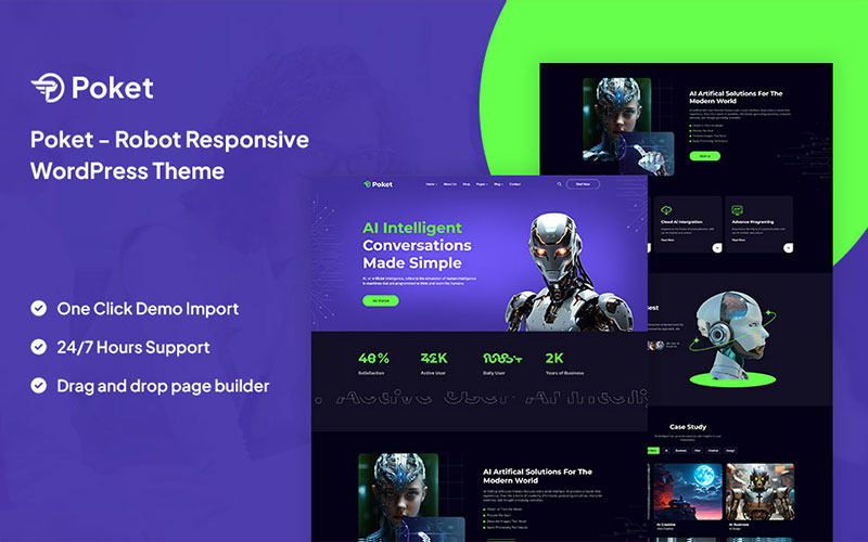 Poket - AI robot WordPress téma