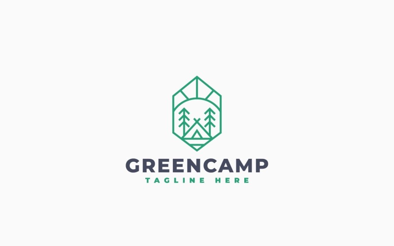 Projekt szablonu logo Green Camp