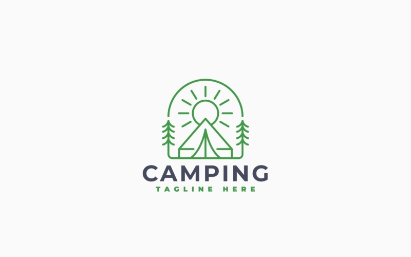 Sjabloonontwerp voor een logo voor een zomerkamp