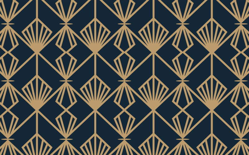 Vektor Art Deco zlatý geometrický vzor bezešvé tmavě modrá