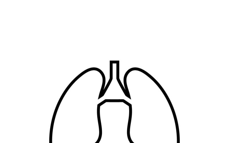 Szczegółowa ikona ludzkich płuc dla projektu medycznego w formie izolowanego wektora