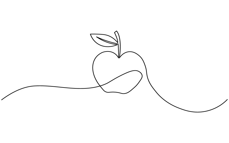 Design minimaliste élégant en forme de pomme, avec une ligne continue