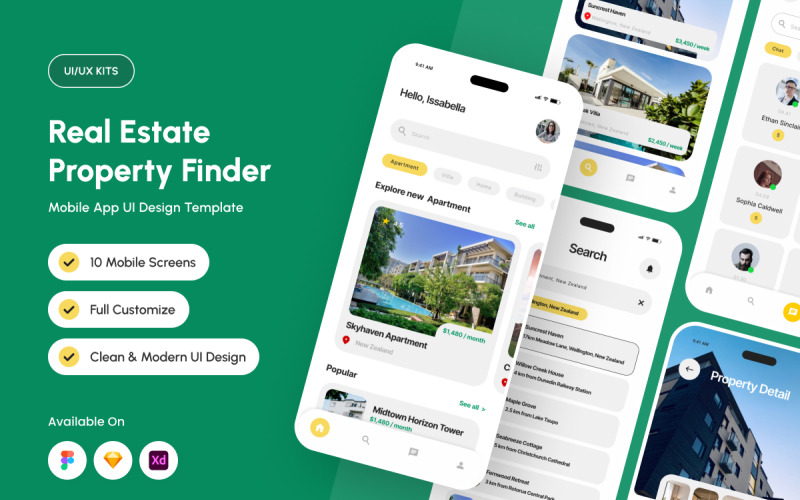 Nomadstay - 房地产物业查找应用程序设计模板