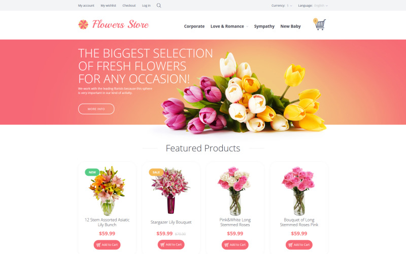 Flowers OpenCart Template