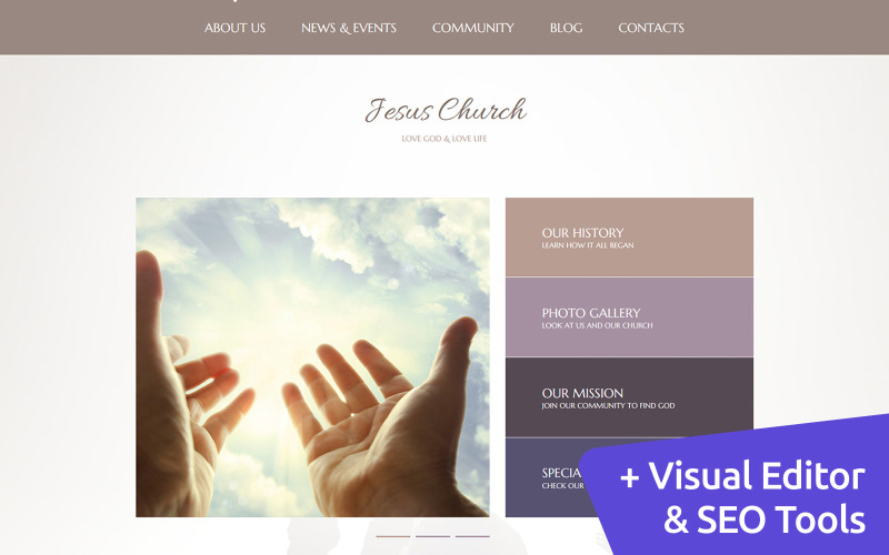 иисус церковь moto cms 3 шаблон