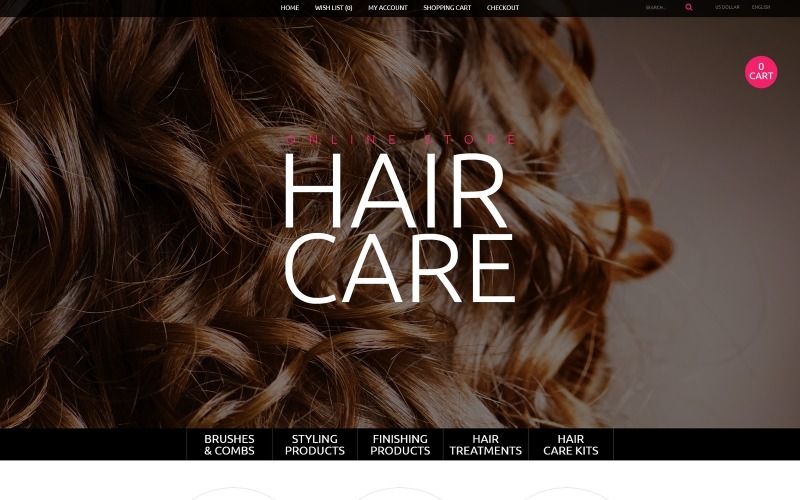 OpenCart šablona pro péči o vlasy