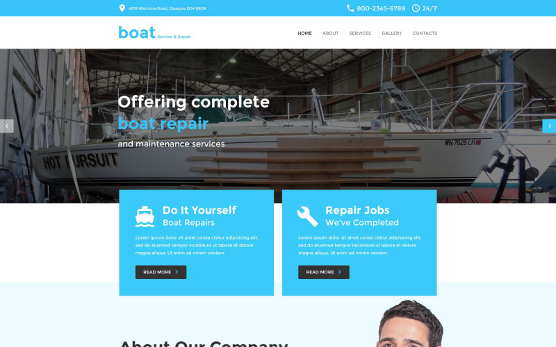 Шаблон адаптивного веб-сайту для яхтингу