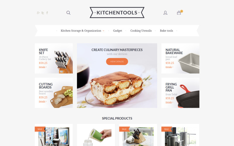 Thème Outils de cuisine Magento