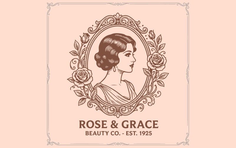 Logo de marque de mode vintage patrimoniale