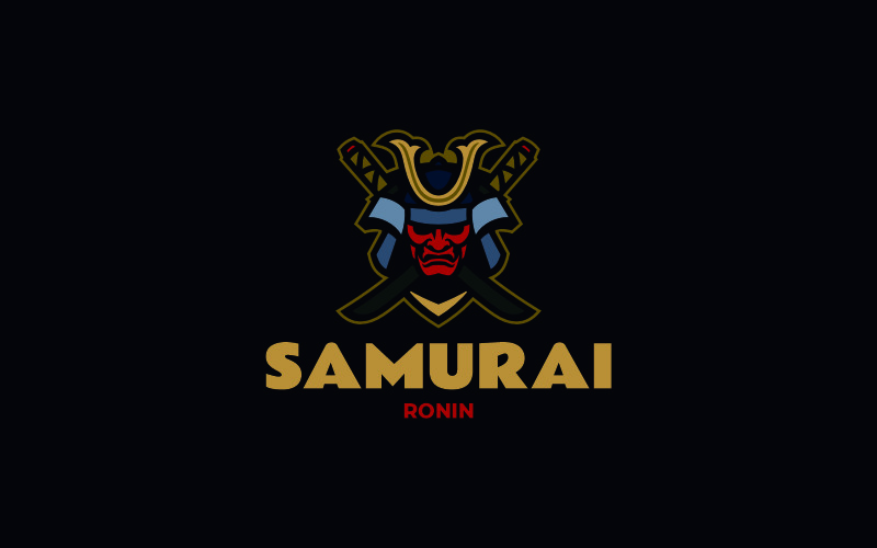 Progettazione del logo mascotte Samurai Ronin