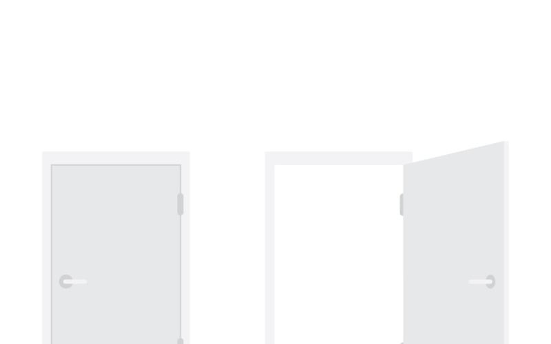 Szablon koncepcji nowoczesnych drzwi do prezentacji sukcesu biznesowego