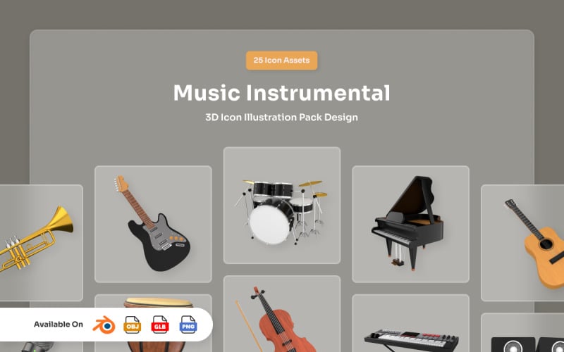 Pakiet ikon instrumentalnych 3D