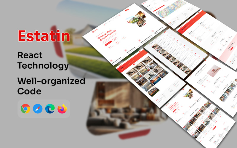 Estatin - 物业管理 React 模板