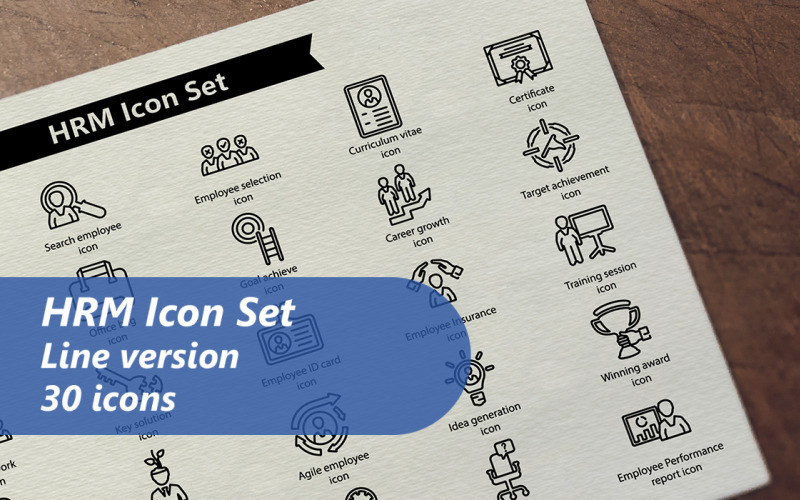 Управління людськими ресурсами лінія Icon Set
