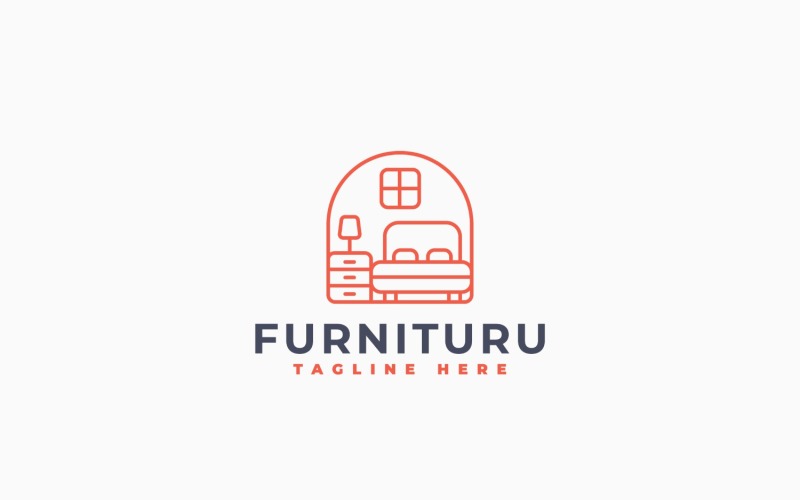 Modèle de logo élégant et minimaliste pour meubles