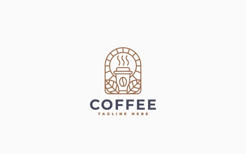 Modèle de logo minimaliste pour tasse de café