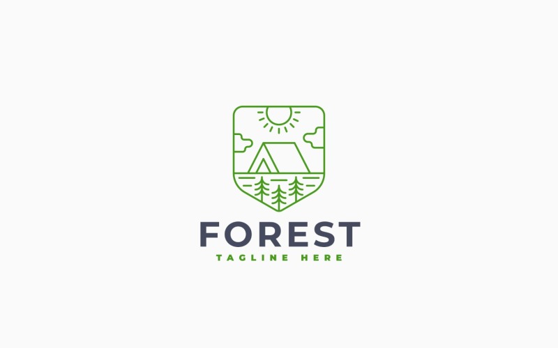 Modello di progettazione del logo del Forest Camp
