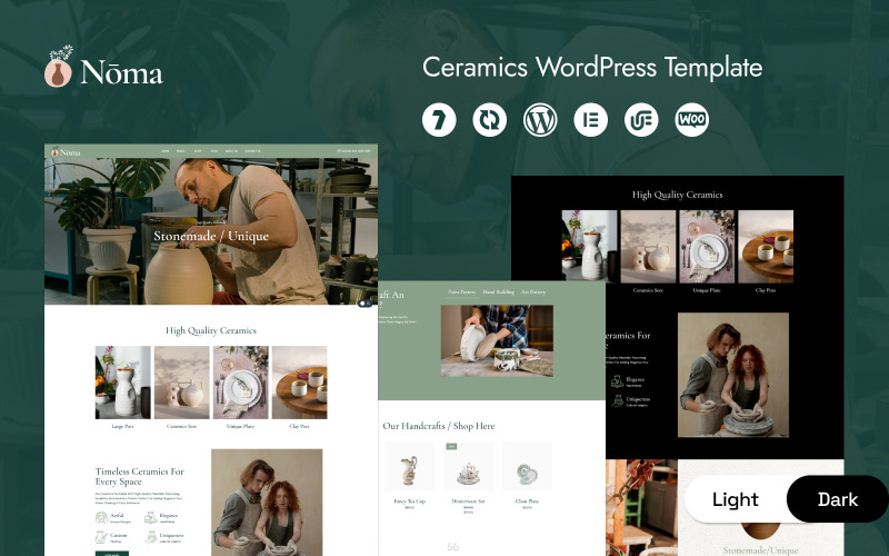 Nōma - šablona WordPress Elementor pro keramiku a hrnčířství