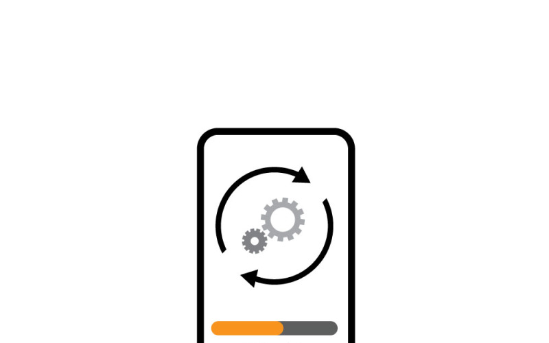 Modèle d'élément vectoriel d'interface utilisateur de progression de la mise à jour du système